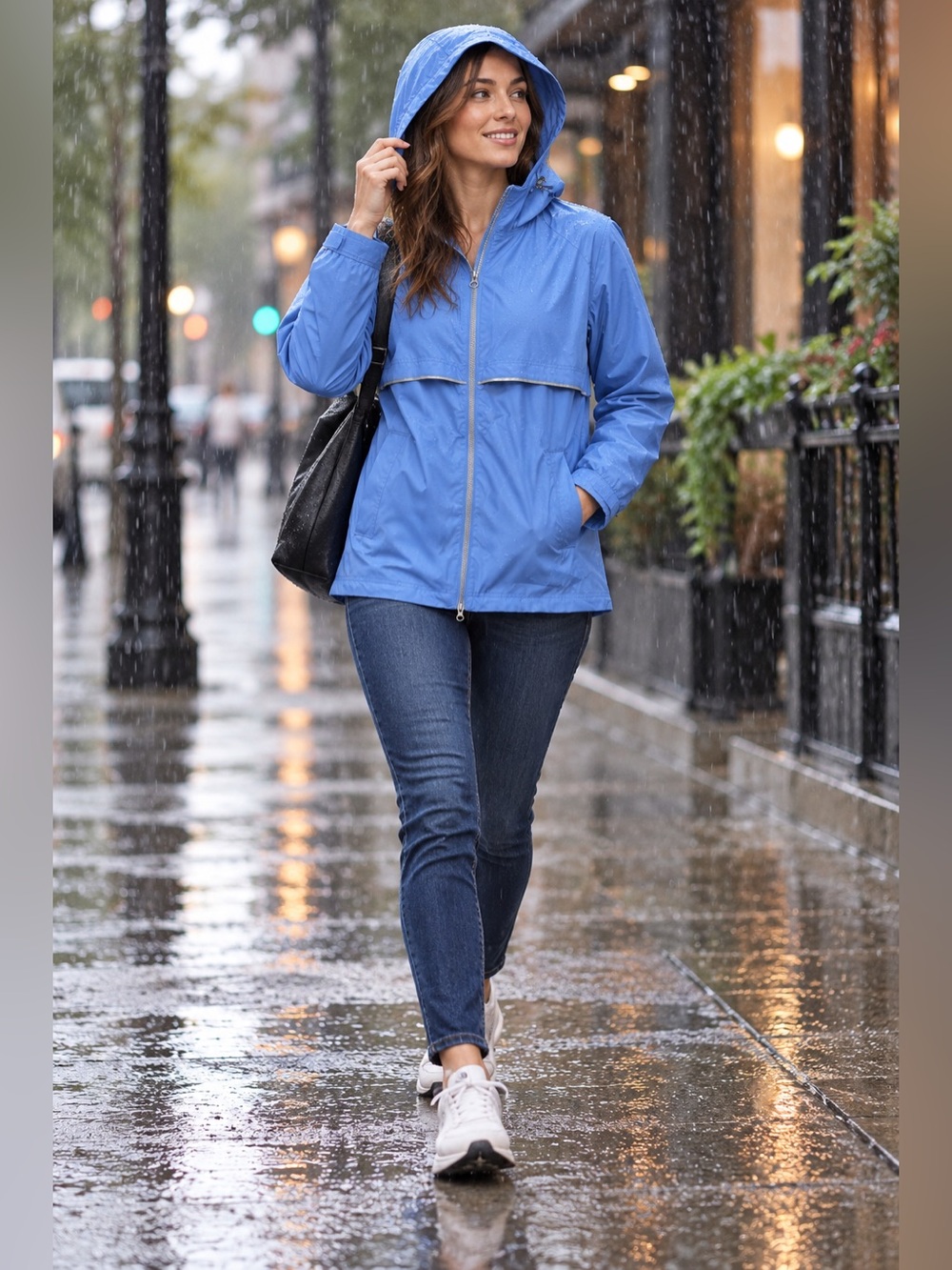 Charles River Apparel Waterproof Zipper Rain Jacket Women XL Reflectorized